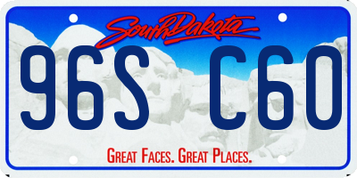 SD license plate 96SC60