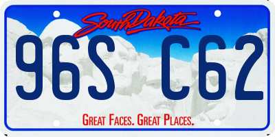 SD license plate 96SC62