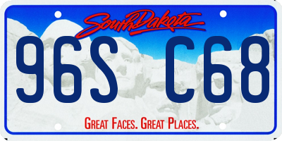 SD license plate 96SC68