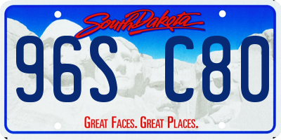 SD license plate 96SC80