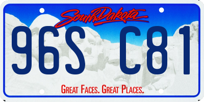 SD license plate 96SC81
