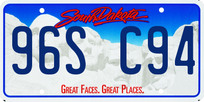 SD license plate 96SC94