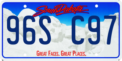 SD license plate 96SC97