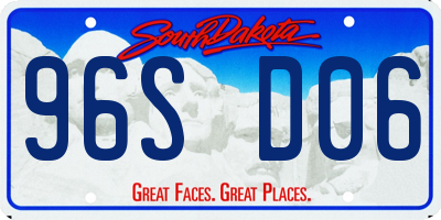 SD license plate 96SD06