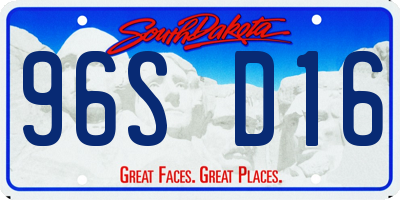 SD license plate 96SD16