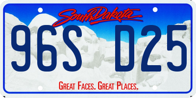 SD license plate 96SD25