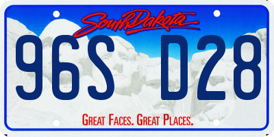 SD license plate 96SD28