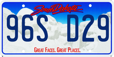 SD license plate 96SD29