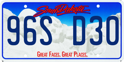 SD license plate 96SD30