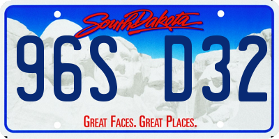 SD license plate 96SD32