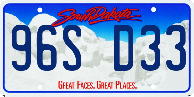 SD license plate 96SD33