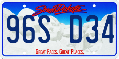 SD license plate 96SD34