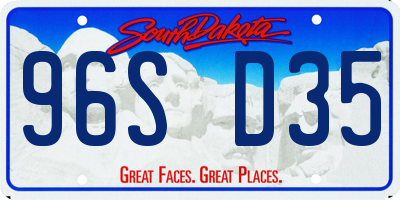 SD license plate 96SD35