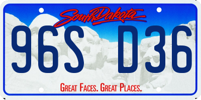 SD license plate 96SD36