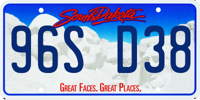 SD license plate 96SD38