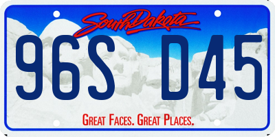 SD license plate 96SD45
