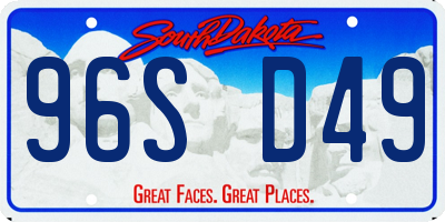 SD license plate 96SD49
