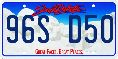 SD license plate 96SD50