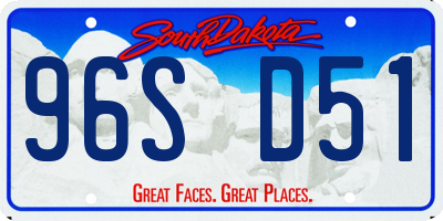 SD license plate 96SD51