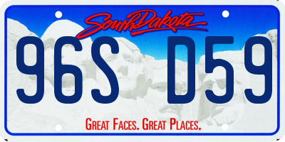 SD license plate 96SD59