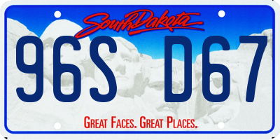 SD license plate 96SD67