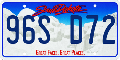 SD license plate 96SD72