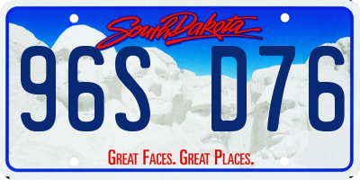 SD license plate 96SD76
