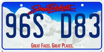 SD license plate 96SD83