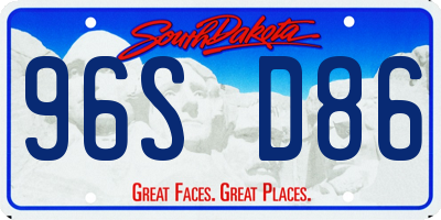 SD license plate 96SD86