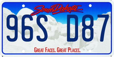 SD license plate 96SD87