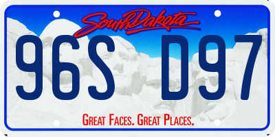 SD license plate 96SD97