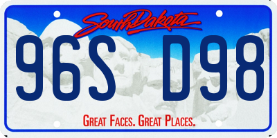 SD license plate 96SD98
