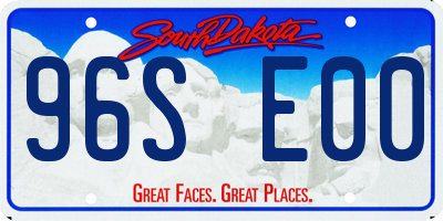 SD license plate 96SE00
