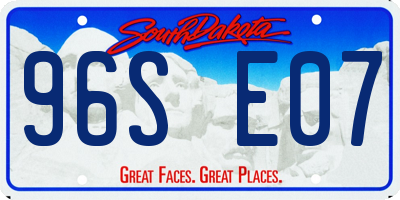 SD license plate 96SE07