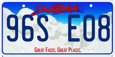 SD license plate 96SE08