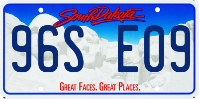 SD license plate 96SE09