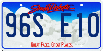 SD license plate 96SE10