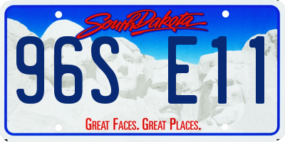 SD license plate 96SE11