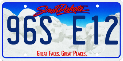 SD license plate 96SE12
