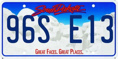 SD license plate 96SE13