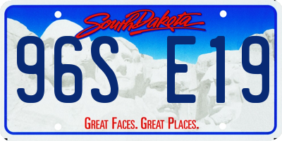 SD license plate 96SE19