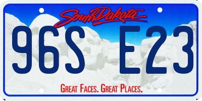 SD license plate 96SE23