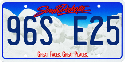 SD license plate 96SE25