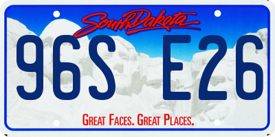 SD license plate 96SE26