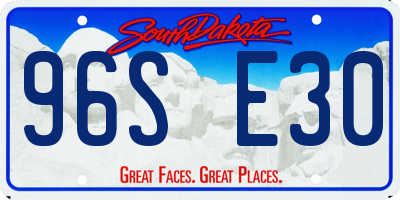 SD license plate 96SE30