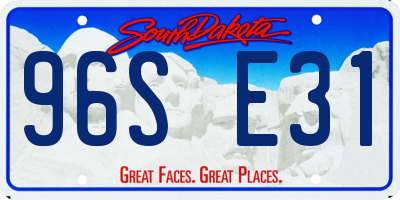 SD license plate 96SE31