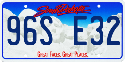 SD license plate 96SE32