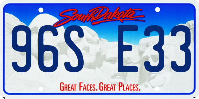 SD license plate 96SE33