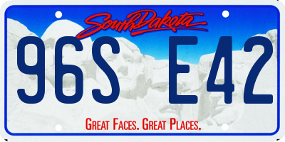 SD license plate 96SE42