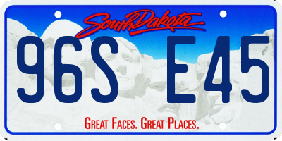 SD license plate 96SE45